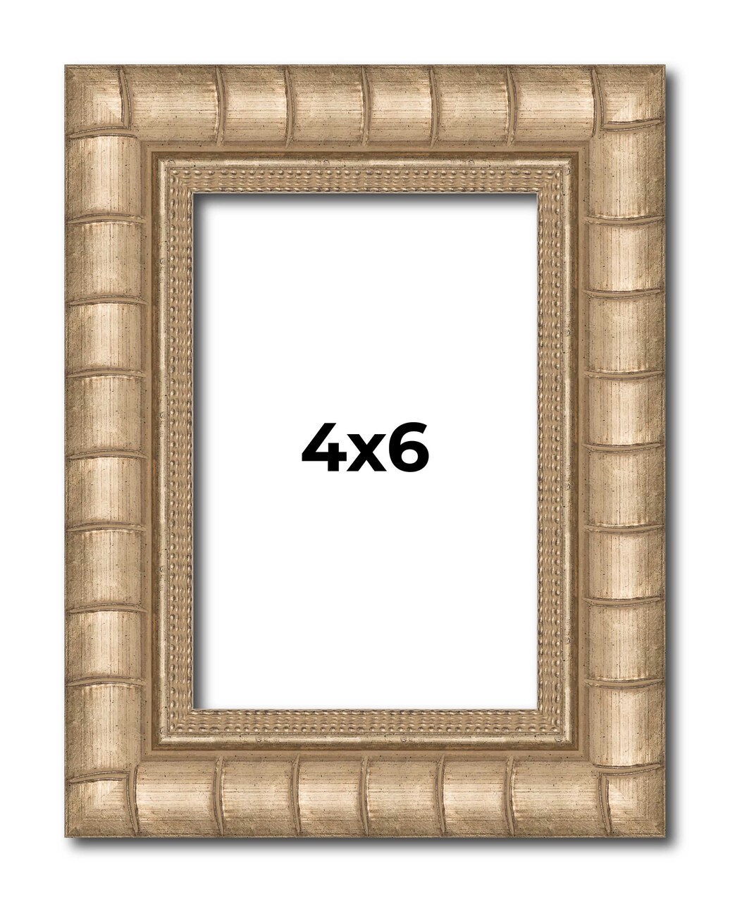 4x6 Modern Bamboo Picture Frame with UV-Resistant Acrylic & Acid Free Backing, Available in 5 Finishes - Gold, Silver, Brown, Black, and Natural